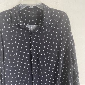 KSUBI Button Down Long Sleeve Viscose Rayon Faces Shirt